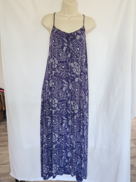 Roxy Dresses & Skirts - Roxy Viscose Floral Print Blue Maxi Dress with Adjustable Spaghetti Strap M